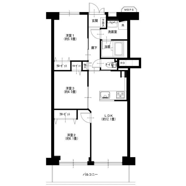 画像3: ビューハイム武蔵野マンション